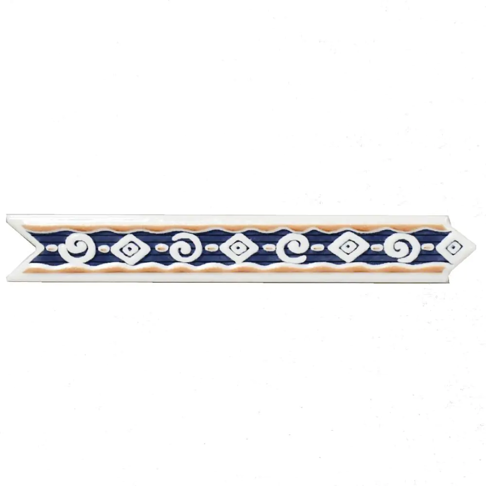 Bordüre Melody Nr.659 blau weiß beige 3x20 cm