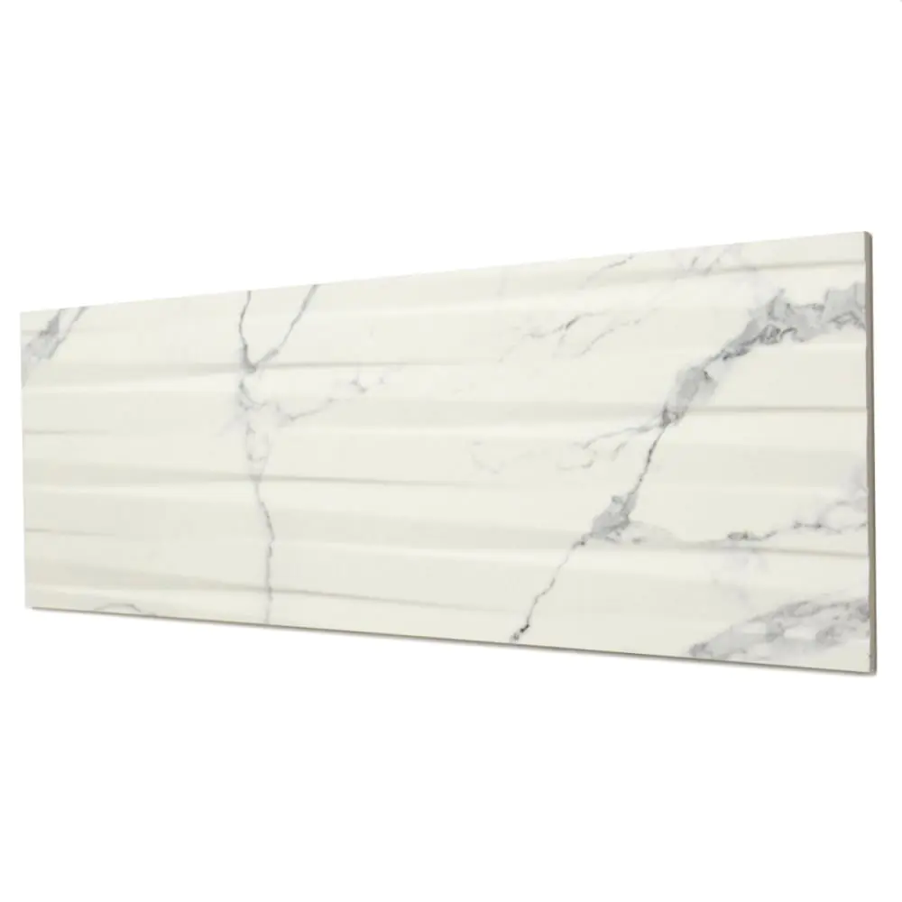 Wandfliese Cifre Statuario Relieve brillo weiß grau 30x90 cm I.Sorte Wandfliese Cifre Statuario Relieve brillo weiß grau 30x90 cm I.Sorte