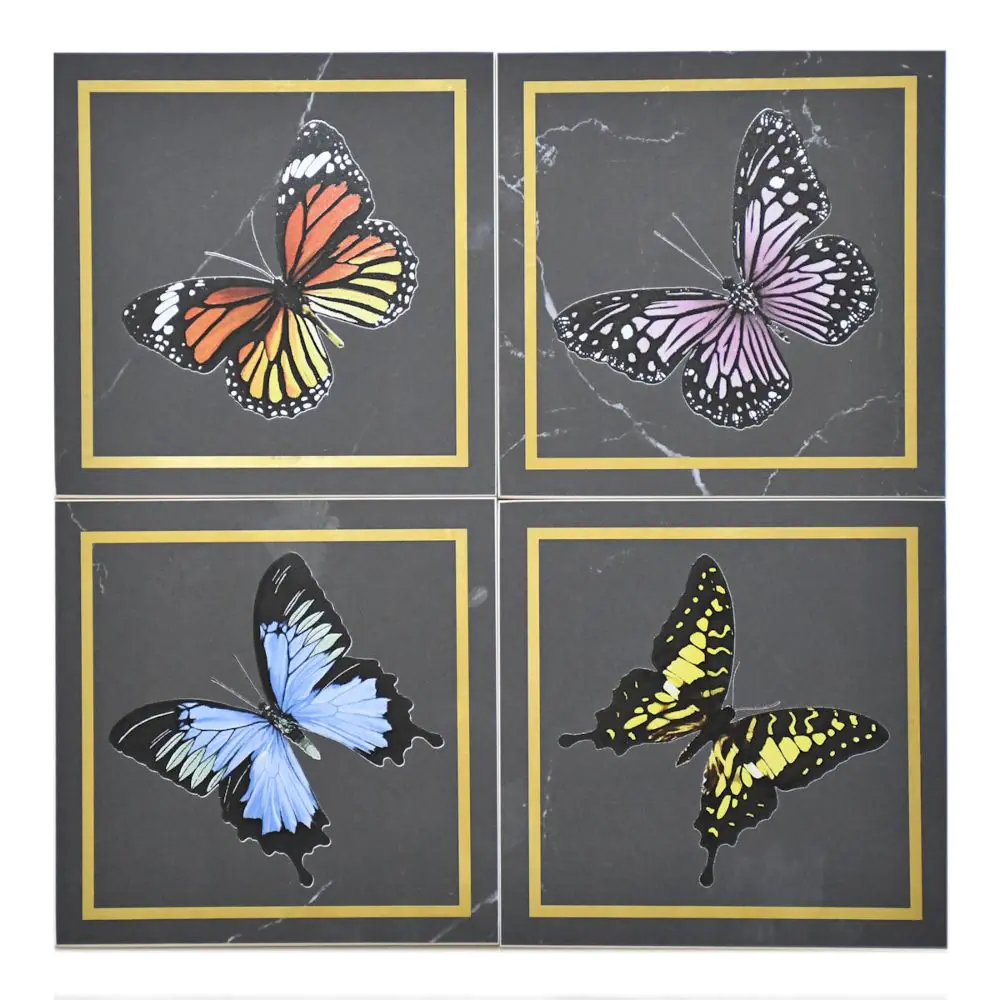 Wandfliese Dekor Villeroy & Boch 1222 MK9F Victorian black gold mehrfarbig 20x20 cm I.Sorte