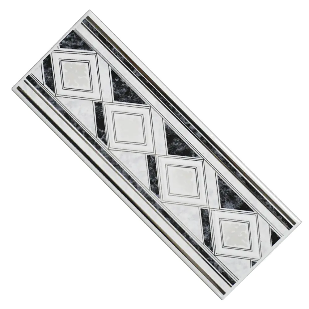Bordüre Nr.607 anthrazit silber weiß 7,5x20 cm