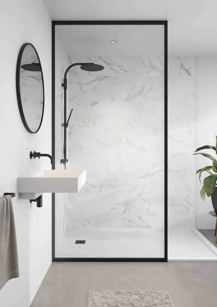 SPC Wandpaneele Lalegno A16883 White Marble grau weiß 45×90 cm