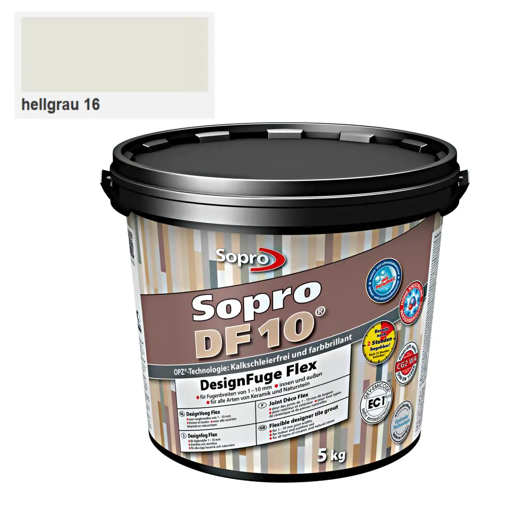 Fugenmörtel Sopro Designfuge Flex DF 10 hellgrau 16 - 5 kg Fugenmörtel Sopro Designfuge Flex DF 10 hellgrau 16 - 5 kg