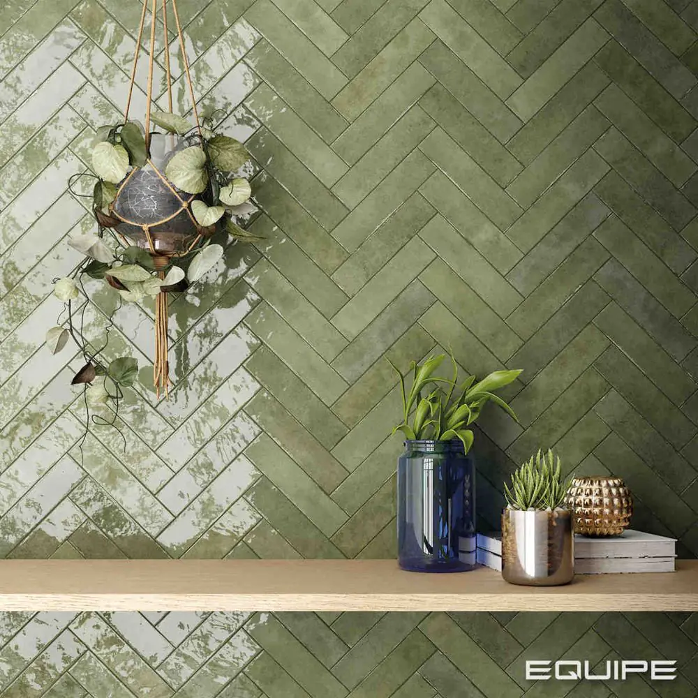Wandfliese Equipe Ceramicas 26876 Tribeca sage green grün 6x24,6 cm I.Sorte
