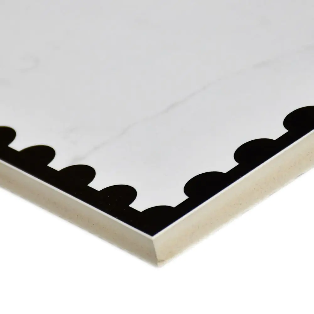 Wandfliese Dekor Villeroy & Boch 1222 MK0G Victorian perforated white schwarz weiß 20x20 cm I.Sorte