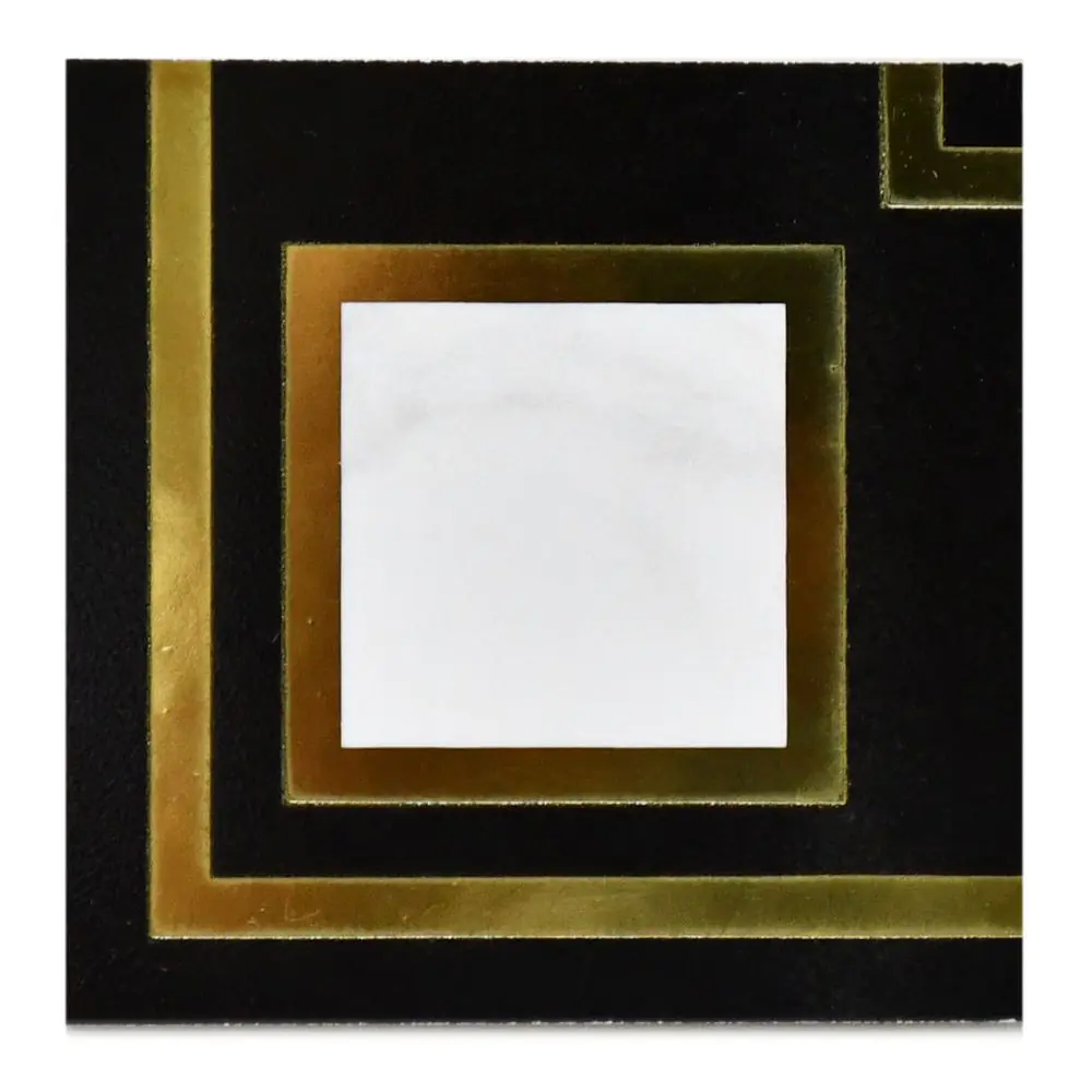 Bordürenecke Villeroy & Boch 1426 MKE4 Victorian diamond schwarz weiß gold 7,5x7,5 cm I. Sorte