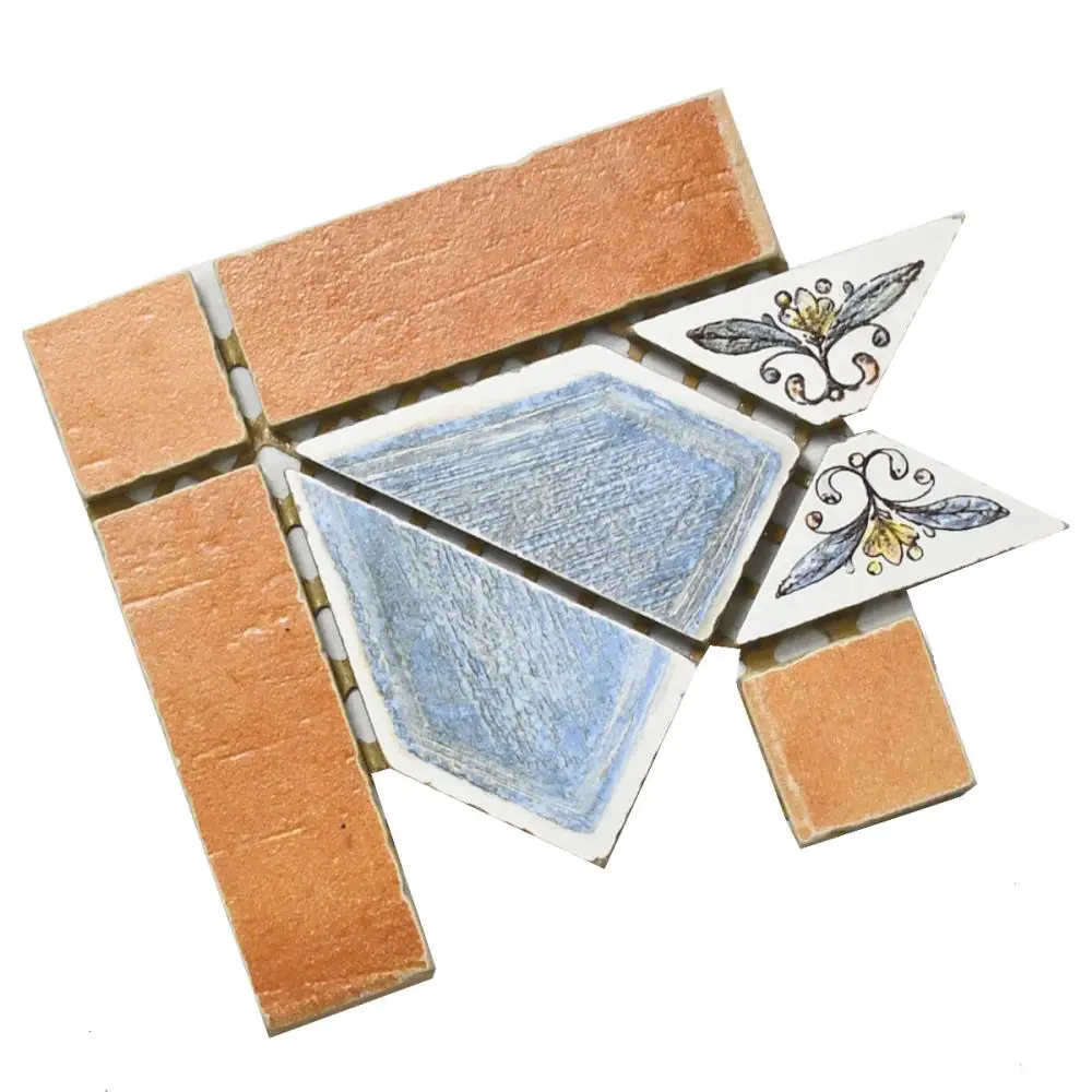 Bordürenecke Industrie Fincuoghi SPA Nr.918 ES19366/8 Patio blu tono 16x16 cm I.Sorte