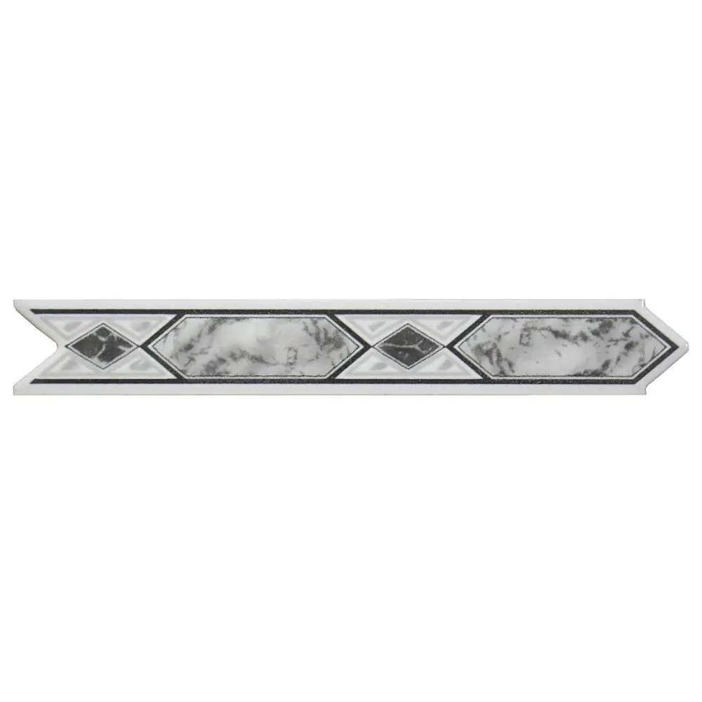 Bordüre Nr.487 Rombos gris grau weiß 3x20 cm