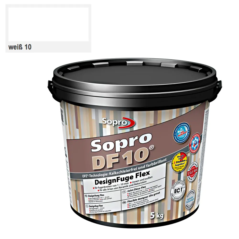 Fugenmörtel Sopro Designfuge Flex DF 10 weiß 10 - 5 kg Fugenmörtel Sopro Designfuge Flex DF 10 weiß 10 - 5 kg