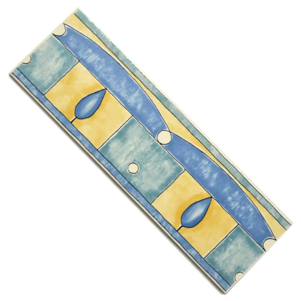 Bordüre CFA Nr.202 641856011 Aitena blau gelb grün 10x31 cm Bordüre CFA Nr.202 641856011 Aitena blau gelb grün 10x31 cm