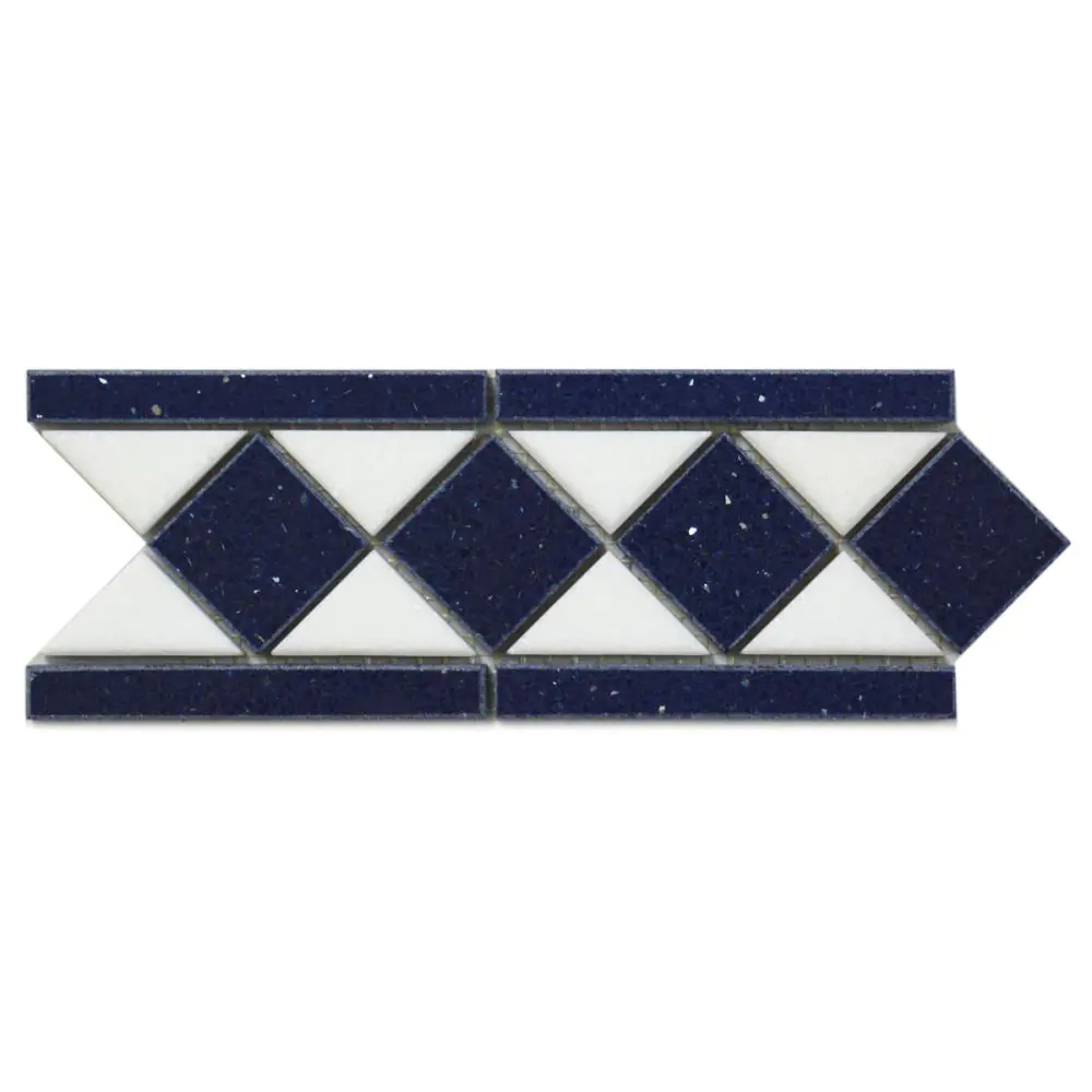 Bordüre Nr.79 Starlight Kompositstein blau weiß 7,5x20 cm Bordüre Nr.79 Starlight Kompositstein blau weiß 7,5x20 cm