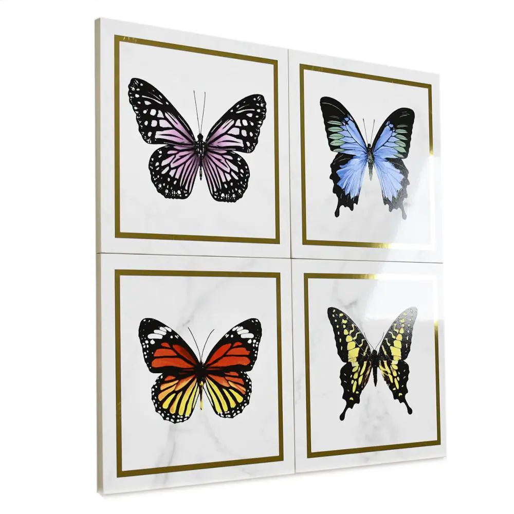 Wandfliese Dekor Villeroy & Boch 1222 MK0E Victorian white-gold butterfly mehrfarbig 20x20 cm