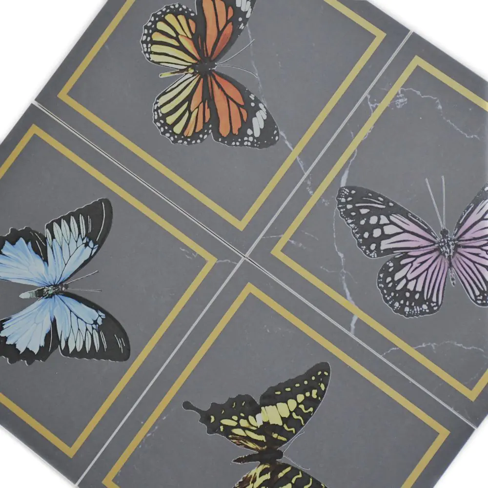 Wandfliese Dekor Villeroy & Boch 1222 MK9F Victorian black gold mehrfarbig 20x20 cm I.Sorte