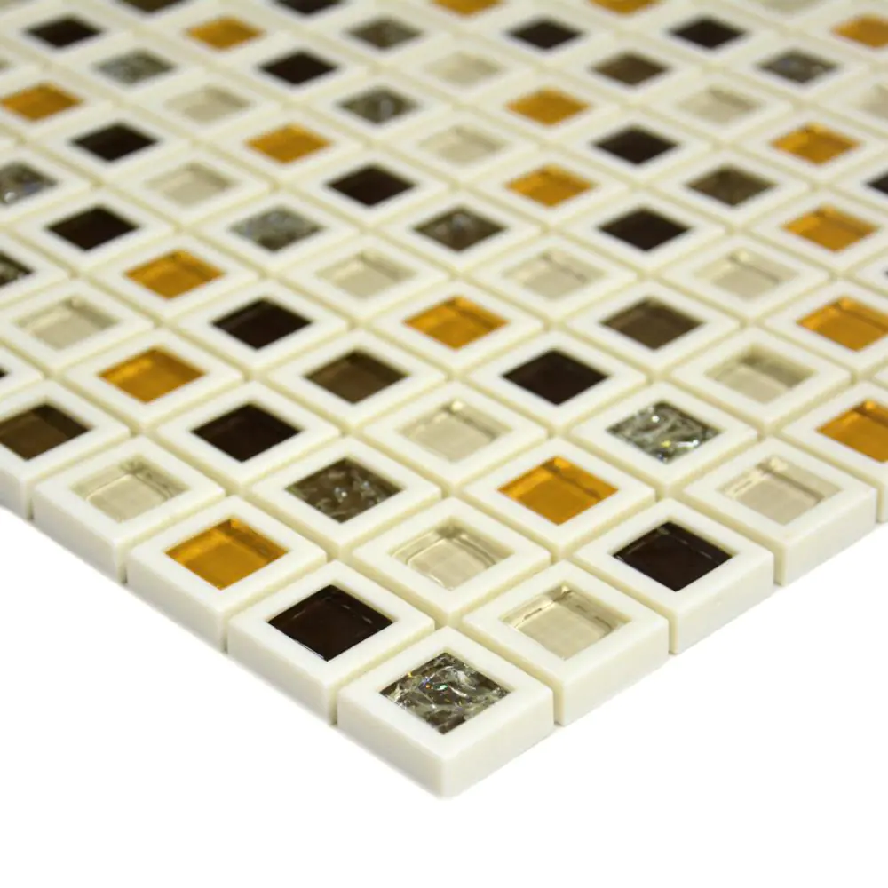 Mosaik HJ HLK007 ABS weiß braun orange 30x30 cm I.Sorte Mosaik HJ HLK007 ABS weiß braun orange 30x30 cm I.Sorte