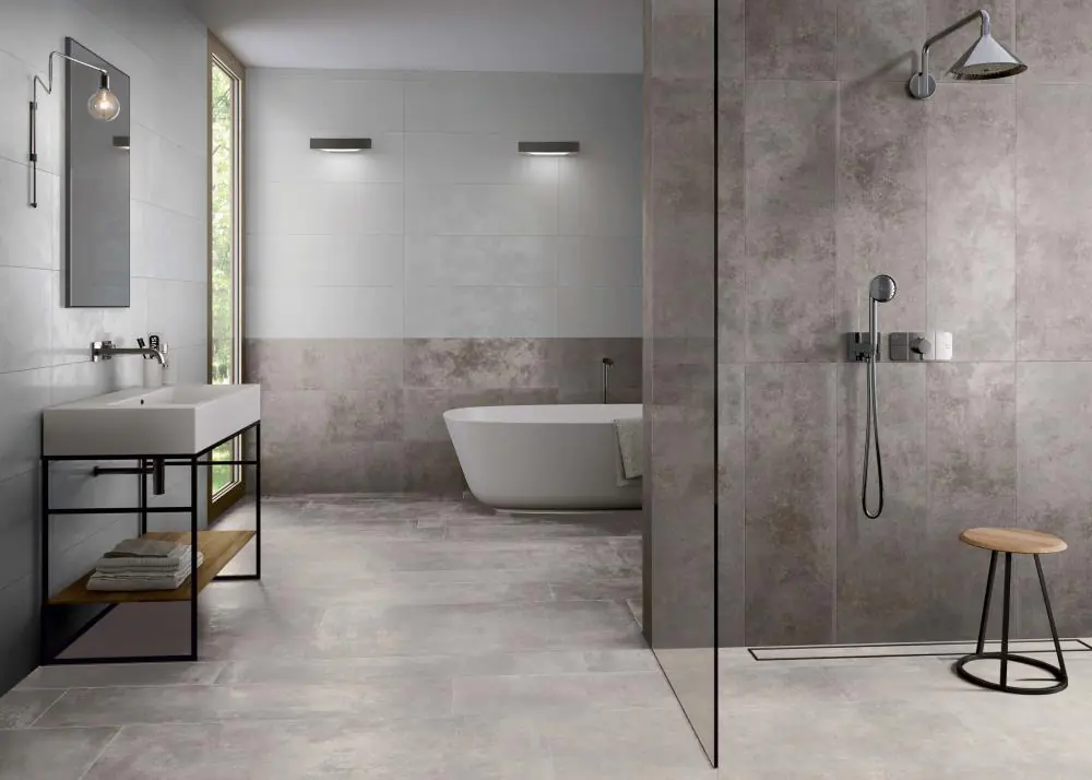 Wandfliese Engers ENI 2422 Enigma aluminium grau braun 33x100 cm I.Sorte