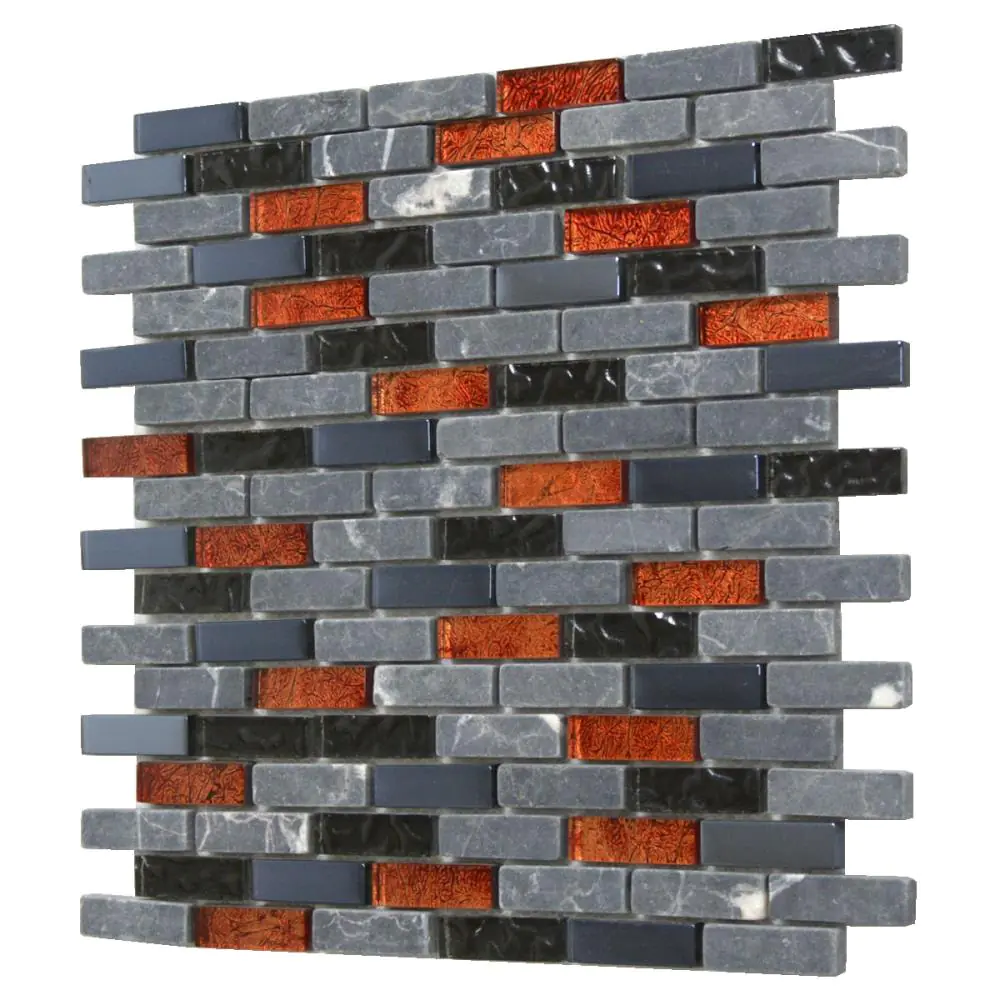 Mosaik HJ HDA033 Glas Naturstein anthrazit rot 30x30 cm I.Sorte Mosaik HJ HDA033 Glas Naturstein anthrazit rot 30x30 cm I.Sorte
