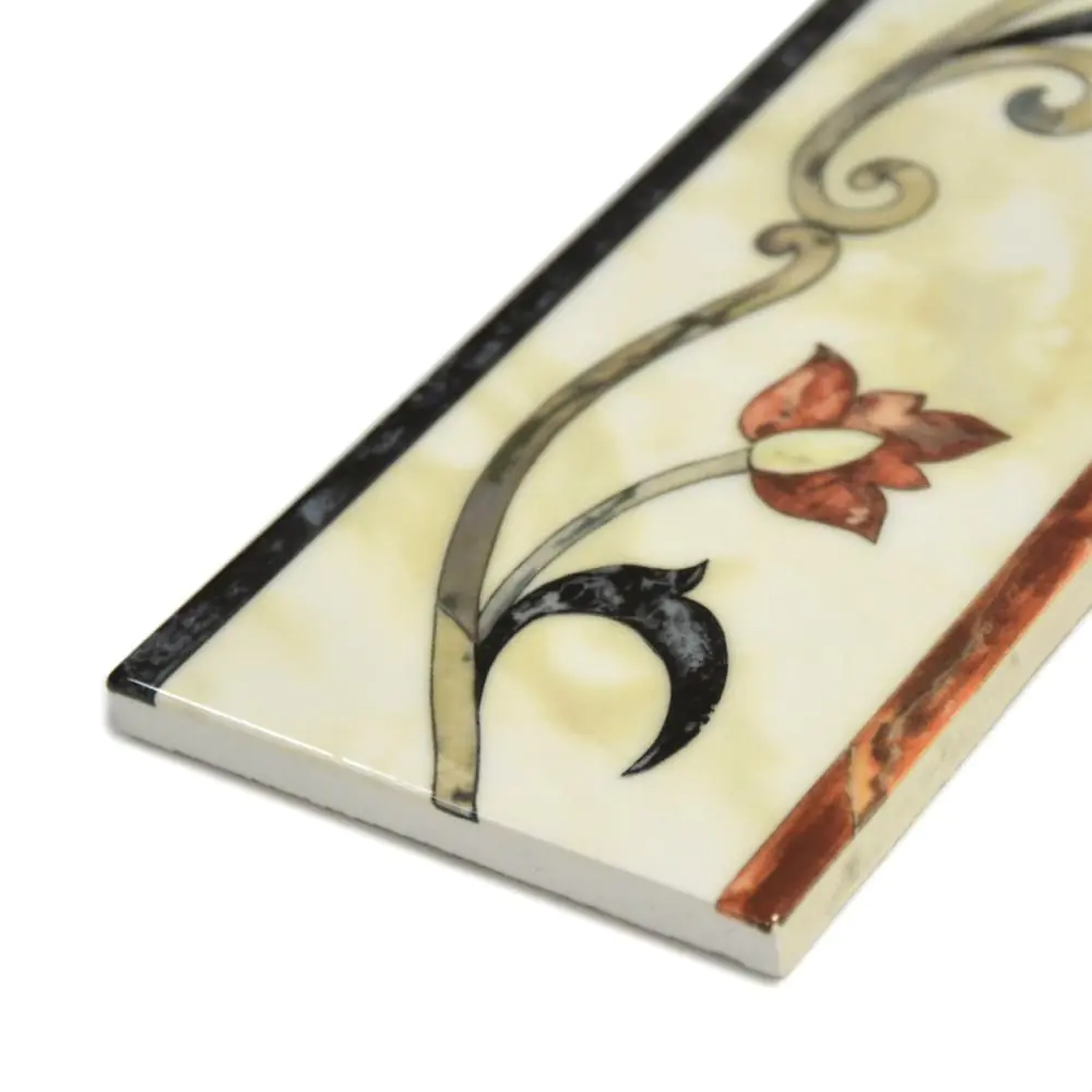 Bordüre Villeroy & Boch 1736 TL26 Palazzo Vecchio rot creme schwarz 10x32 cm I.Sorte Bordüre Villeroy & Boch 1736 TL26 Palazzo Vecchio rot creme schwarz 10x32 cm I.Sorte