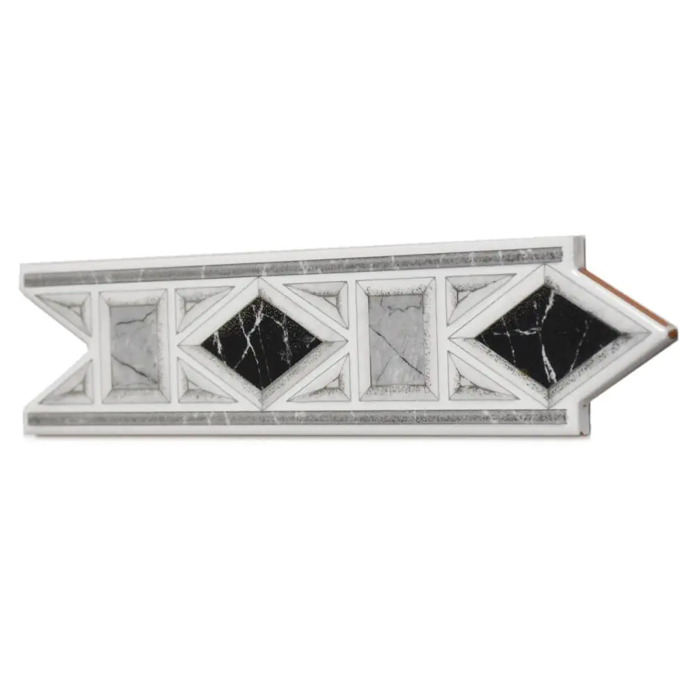 Bordüre HPH Placke Nr.1029 Tarragona grau silber weiß 6,5x25 cm