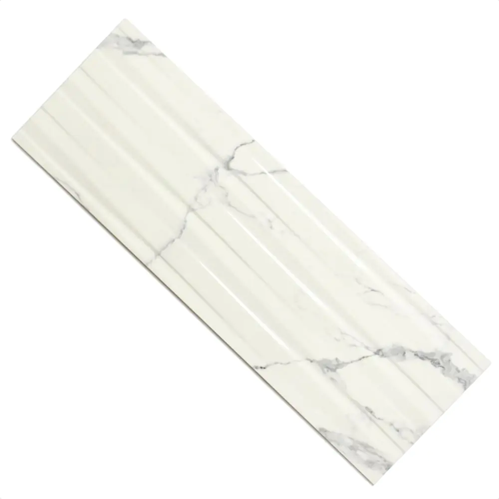 Wandfliese Cifre Statuario Relieve brillo weiß grau 30x90 cm I.Sorte Wandfliese Cifre Statuario Relieve brillo weiß grau 30x90 cm I.Sorte