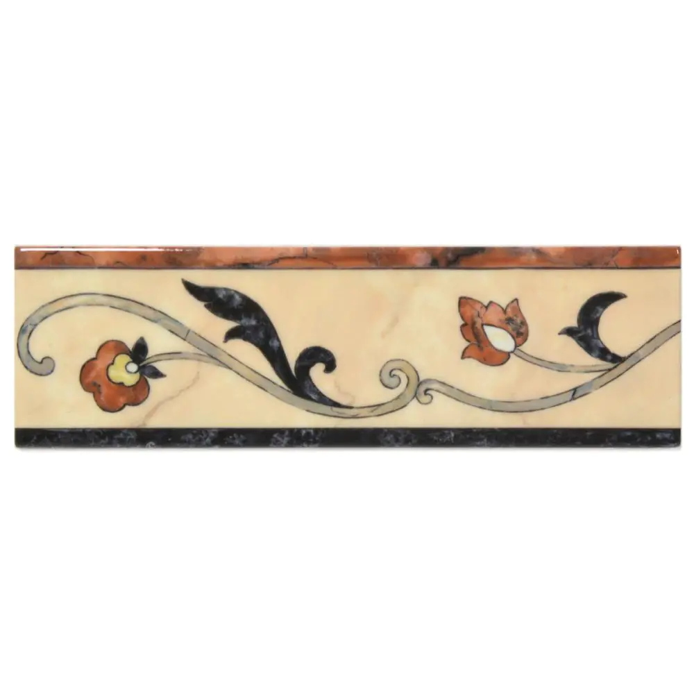 Bordüre Villeroy & Boch E5749 1735 TL61 Palazzo Vecchio rot beige schwarz 7,5x25 cm I.Sorte
