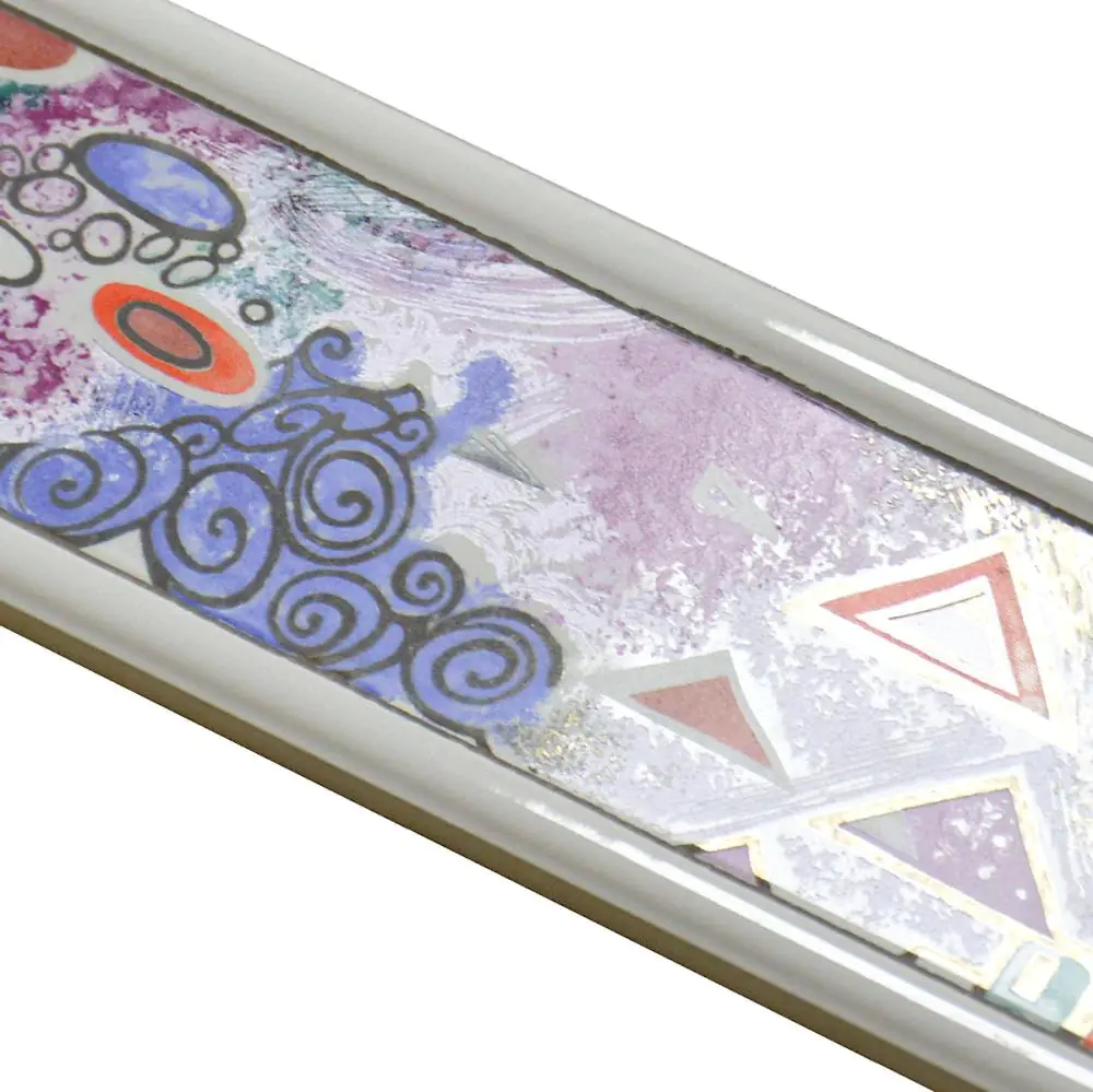 Bordüre AWS Keramik Nr.529 154471 weiß lila blau bunt 7,2x20 cm Bordüre AWS Keramik Nr.529 154471 weiß lila blau bunt 7,2x20 cm