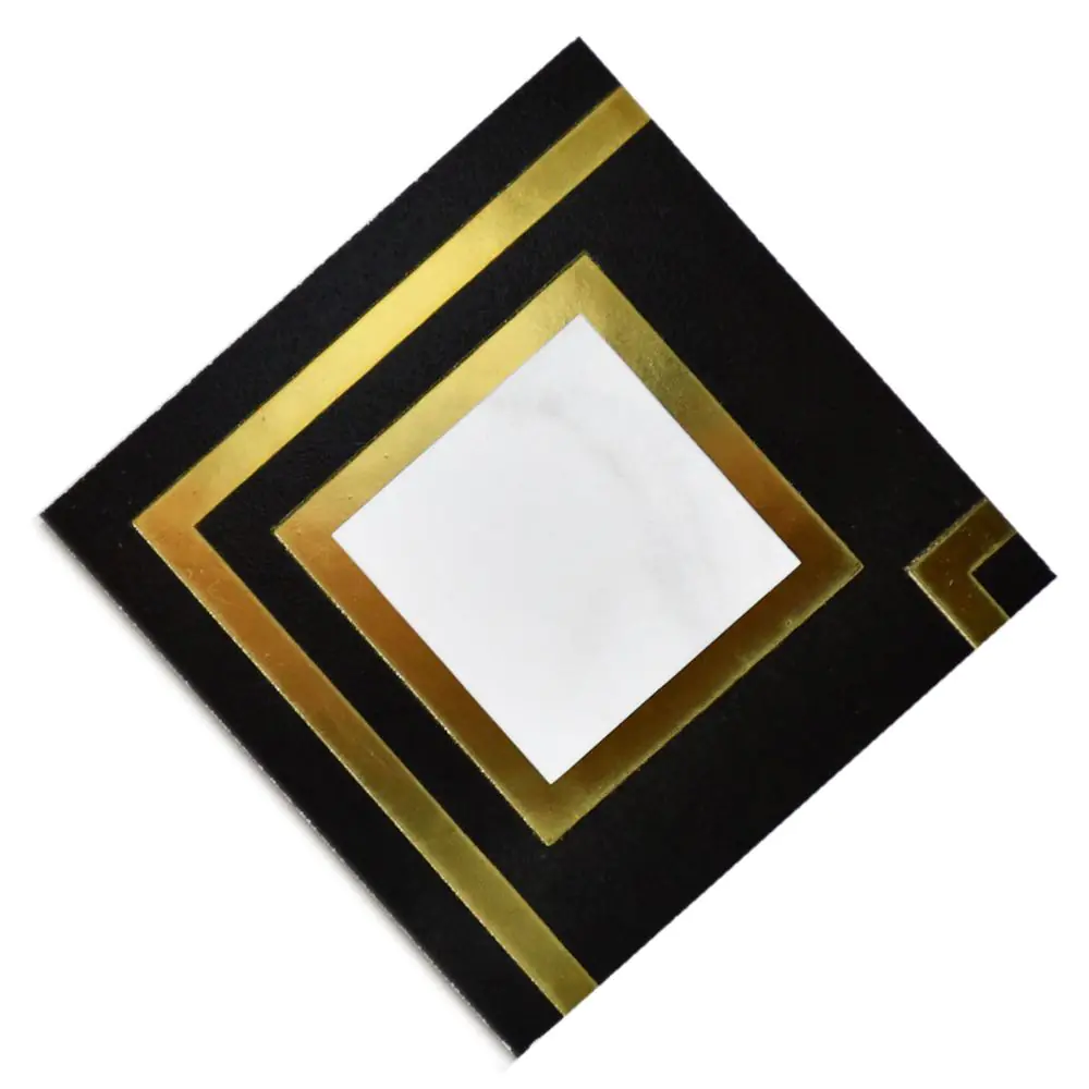 Bordürenecke Villeroy & Boch 1426 MKE4 Victorian diamond schwarz weiß gold 7,5x7,5 cm I. Sorte
