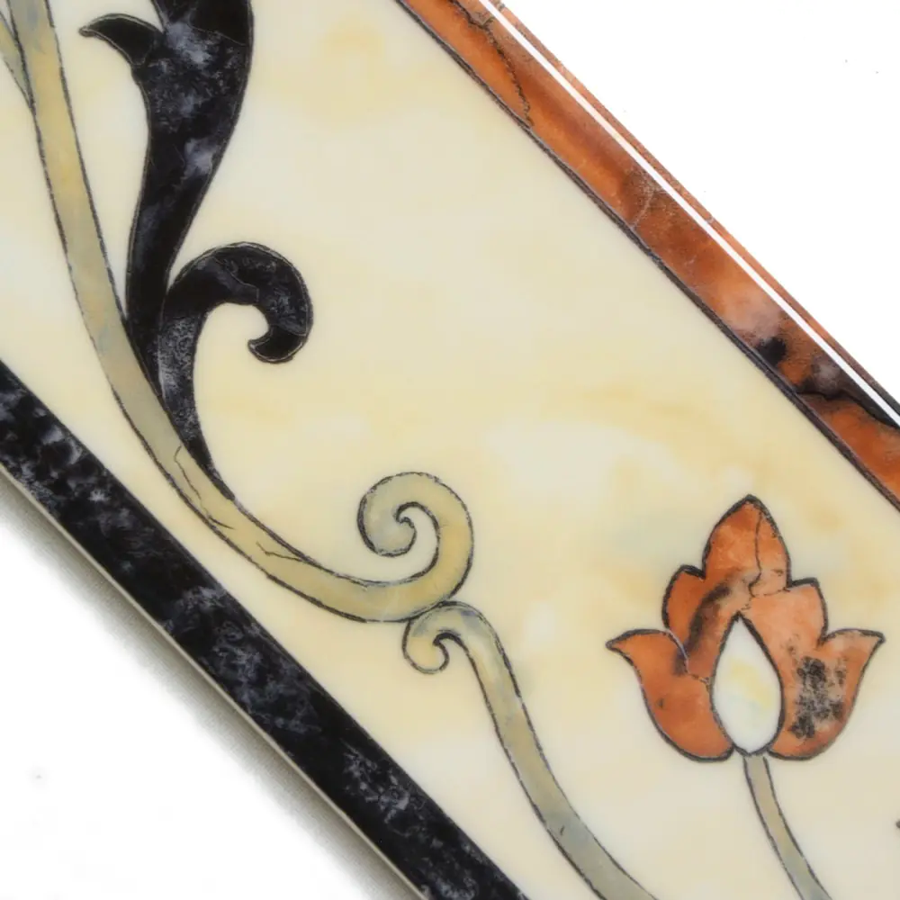 Bordüre Villeroy & Boch 1456 TL21 Palazzo Vecchio rot creme schwarz 7,5x25 cm I.Sorte Bordüre Villeroy & Boch 1456 TL21 Palazzo Vecchio rot creme schwarz 7,5x25 cm I.Sorte