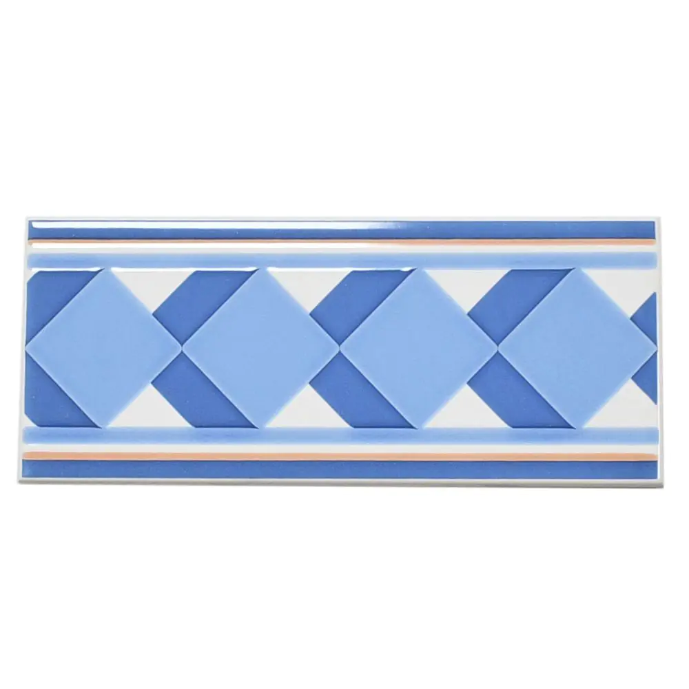 Bordüre Villeroy & Boch E5775 1151 R958 White Line blau weiß 10x25 cm I.Sorte