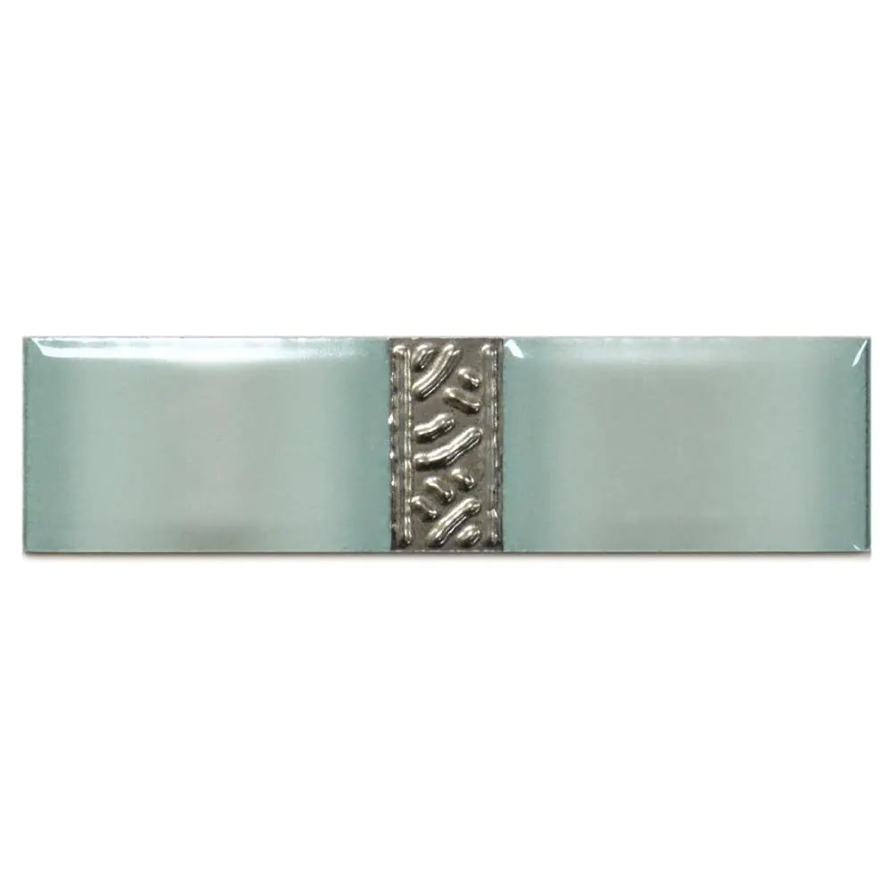 Bordüre Omega Nr.310 Madre grün silber 6,5x25 cm I.Sorte Bordüre Omega Nr.310 Madre grün silber 6,5x25 cm I.Sorte