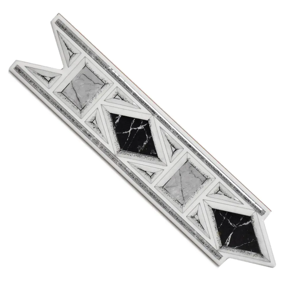 Bordüre HPH Placke Nr.1029 Tarragona grau silber weiß 6,5x25 cm