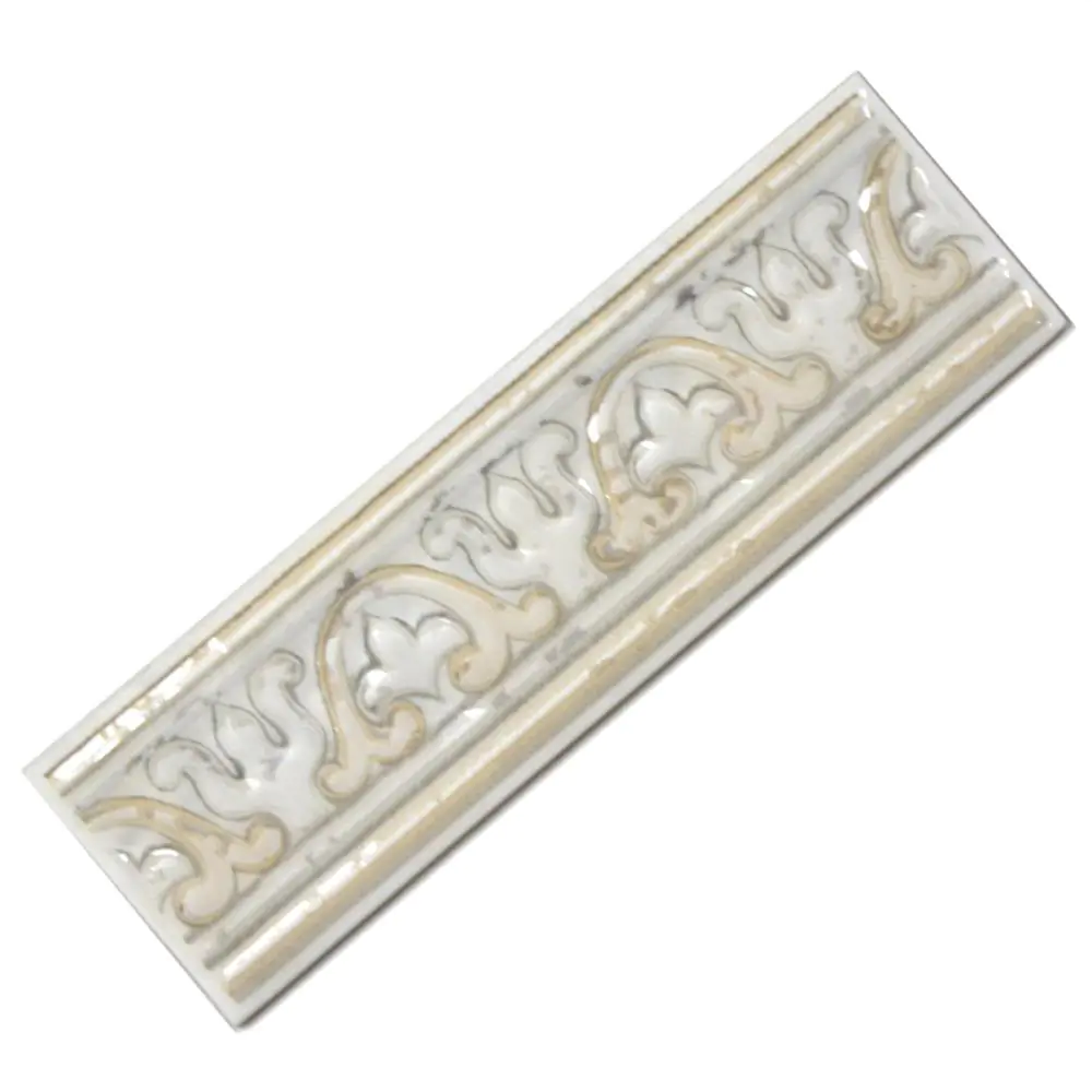 Bordüre Nr.320 06772 Kos weiß beige silber classico 7x20 cm Bordüre Nr.320 06772 Kos weiß beige silber classico 7x20 cm