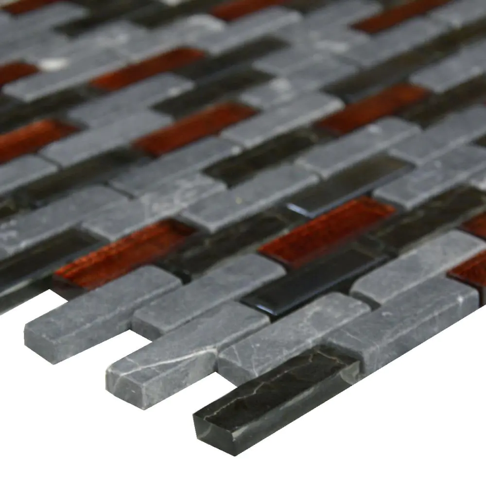 Mosaik HJ HDA033 Glas Naturstein anthrazit rot 30x30 cm I.Sorte Mosaik HJ HDA033 Glas Naturstein anthrazit rot 30x30 cm I.Sorte