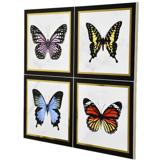 Wandfliese Dekor Villeroy & Boch 1222 MK0C black-white mehrfarbig Victorian 20x20 cm I.Sorte