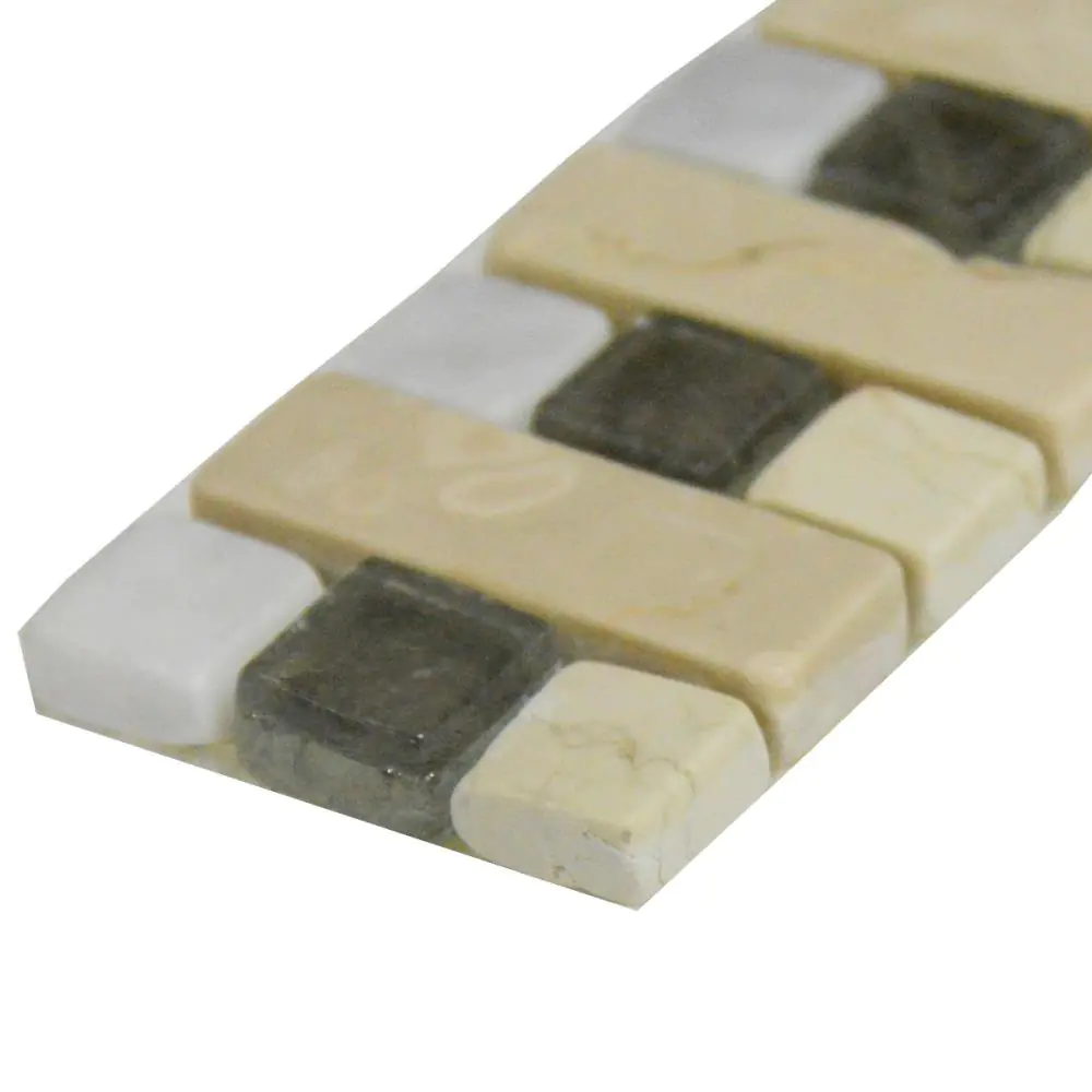 Bordüre Foredil platino varii creme weiß Marmor Murano Glas 6x30 cm Bordüre Foredil platino varii creme weiß Marmor Murano Glas 6x30 cm