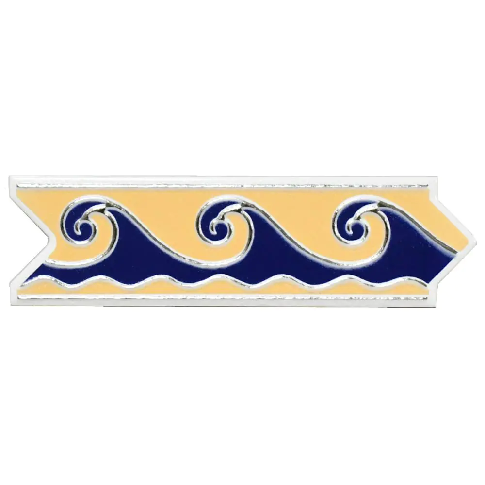 Bordüre Nr.658 beige blau weiß Welle 6x20 cm