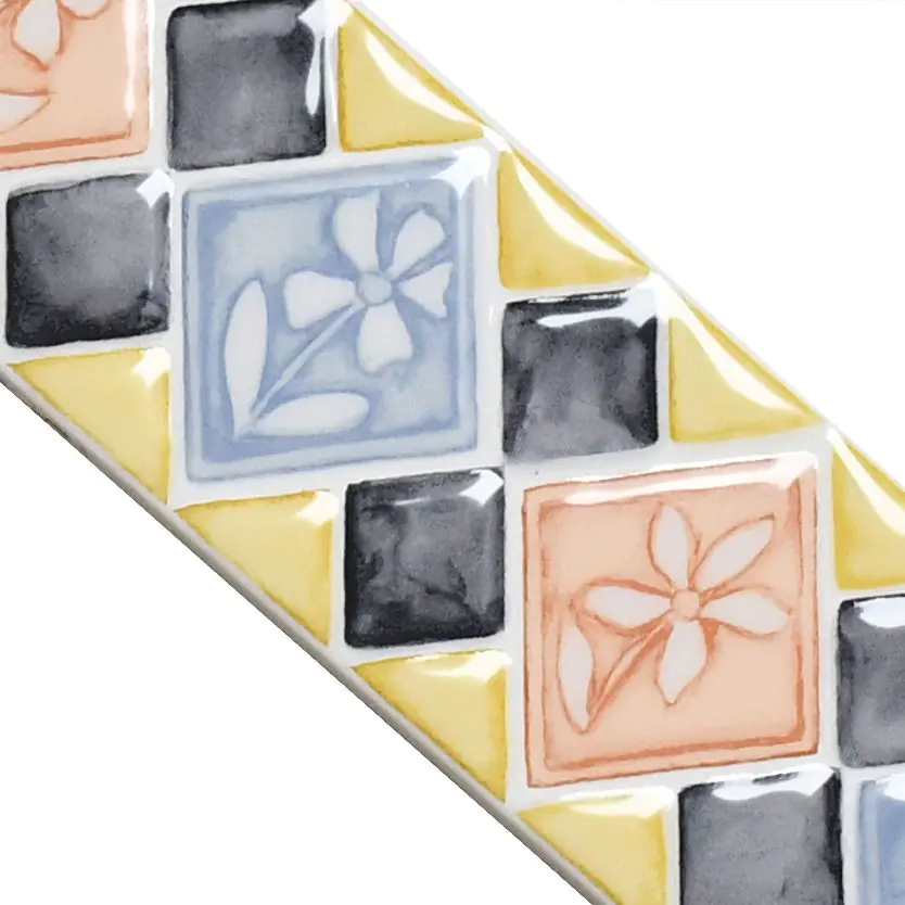 Bordüre Villeroy & Boch Nr.838 1456 KC45 Multiply mehrfarbig 7,5x25 cm I.Sorte