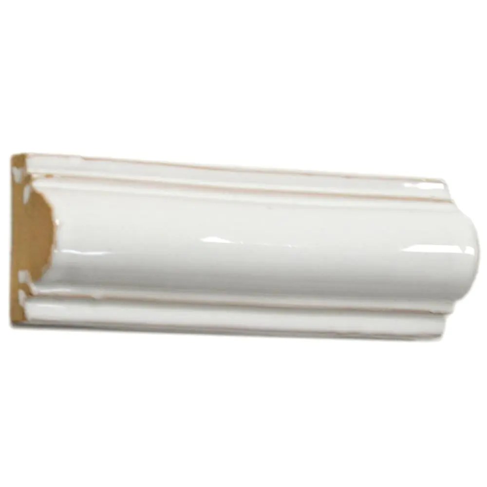 Bordüre Antica Bottega d'Arte Ceramica Nr.82 cotto weiß gewölbt 5x14,5 cm Bordüre Antica Bottega d'Arte Ceramica Nr.82 cotto weiß gewölbt 5x14,5 cm