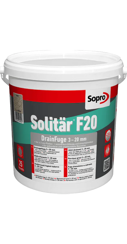 Pflasterfugenmörtel Sopro Solitär F20 DrainFuge 3-20 mm grau 25 kg