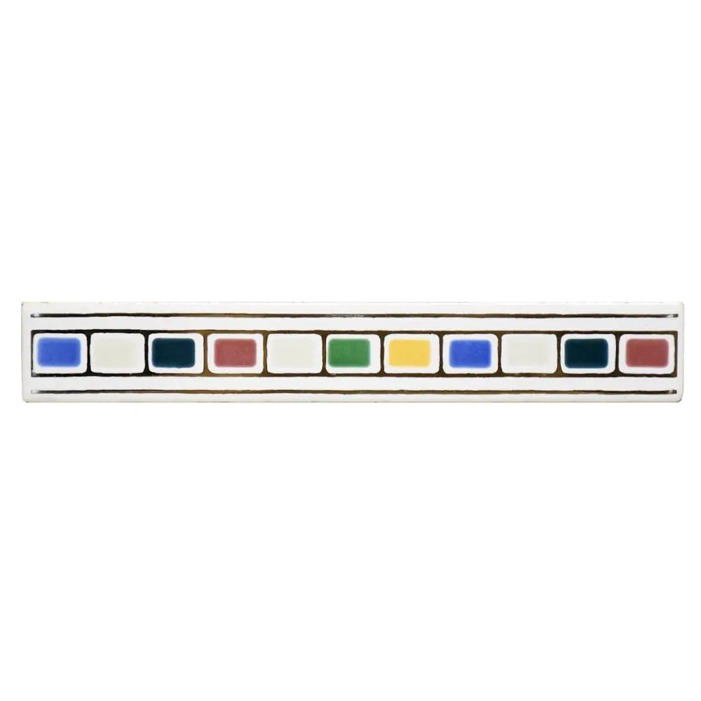 Bordüre Nr.594 bunt grün blau gelb rot weiß gold 3x20 cm