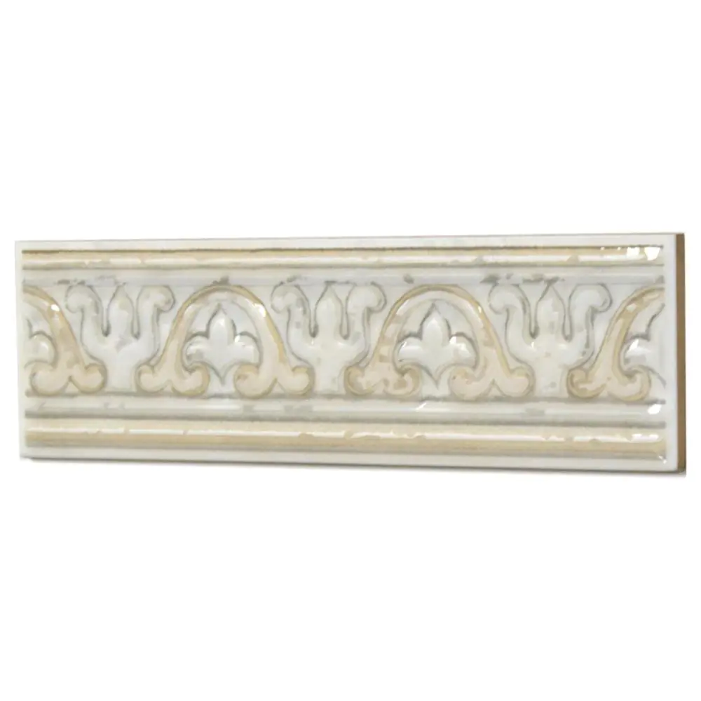 Bordüre Nr.320 06772 Kos weiß beige silber classico 7x20 cm Bordüre Nr.320 06772 Kos weiß beige silber classico 7x20 cm