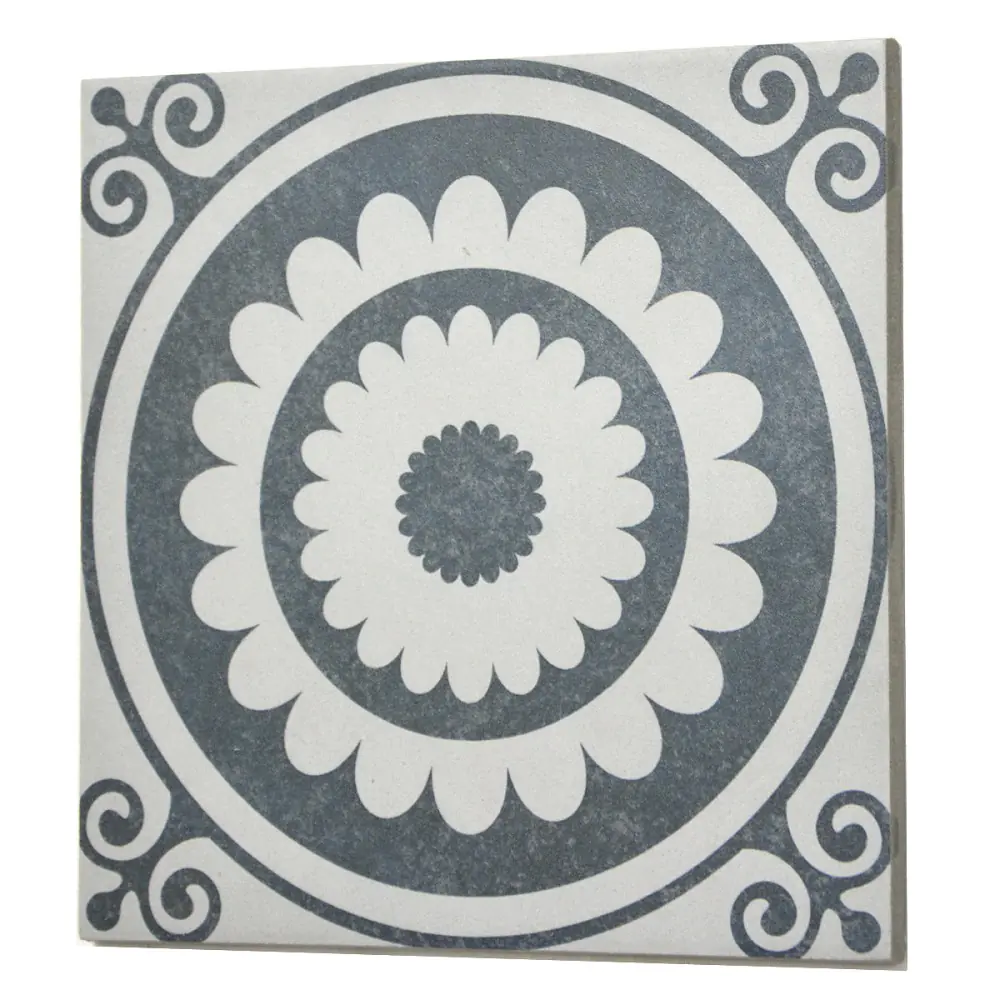 Bodenfliese Dekor Klingenberg 50223 Antique Bourgogne schwarz 20x20 cm