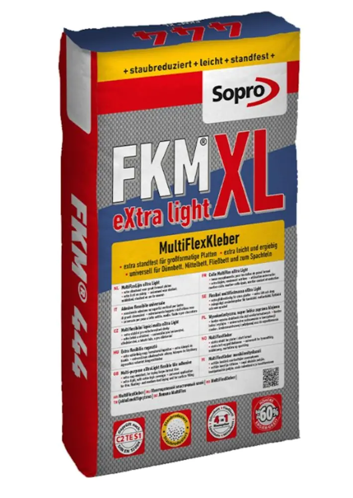 Fliesenkleber Sopro FKM XL 444 MultiFlexKleber eXtra Light 15 kg Sack Fliesenkleber Sopro FKM XL 444 MultiFlexKleber eXtra Light 15 kg Sack