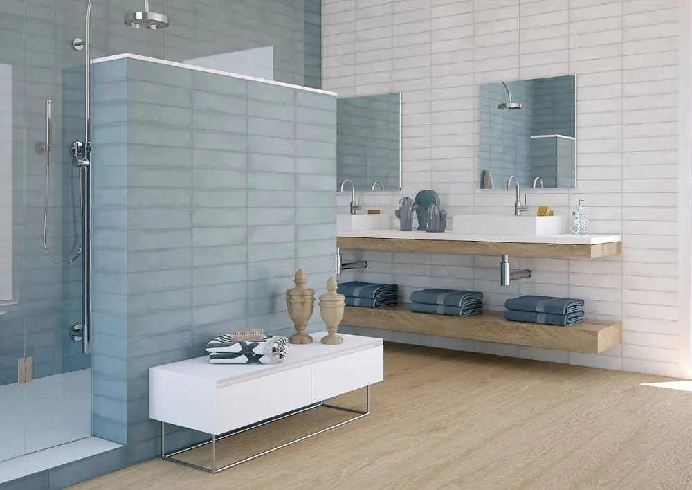 Wandfliese Cifre Colonial sky mate hellblau 7,5x30 cm I.Sorte Wandfliese Cifre Colonial sky mate hellblau 7,5x30 cm I.Sorte