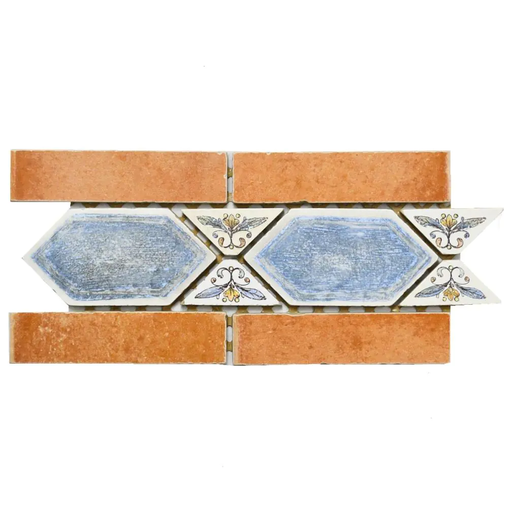 Bordüre Industrie Fincuoghi SPA Nr.919 ES19373/8 Patio blu tono 16x33 cm I.Sorte