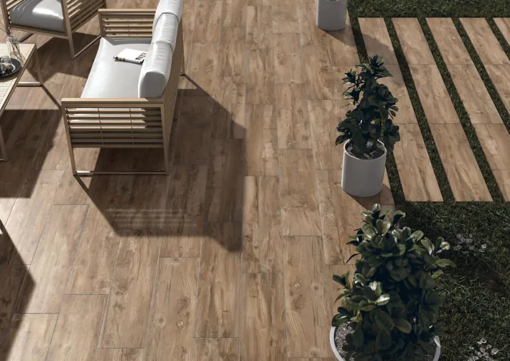 Terrassenplatte Cifre Nebraska oak braun 30x120,5 cm I.Sorte