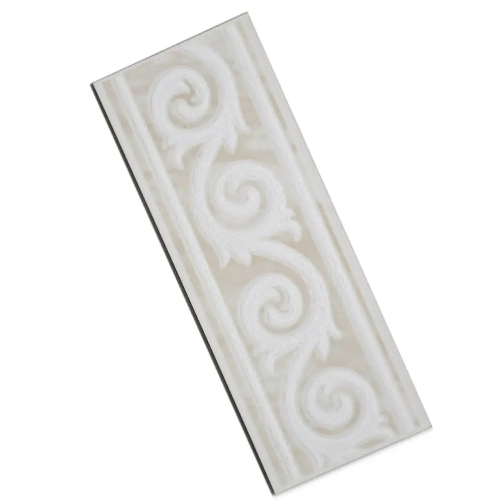 Bordüre Nr.992 beige weiß glänzend weiß 7,5x20 cm
