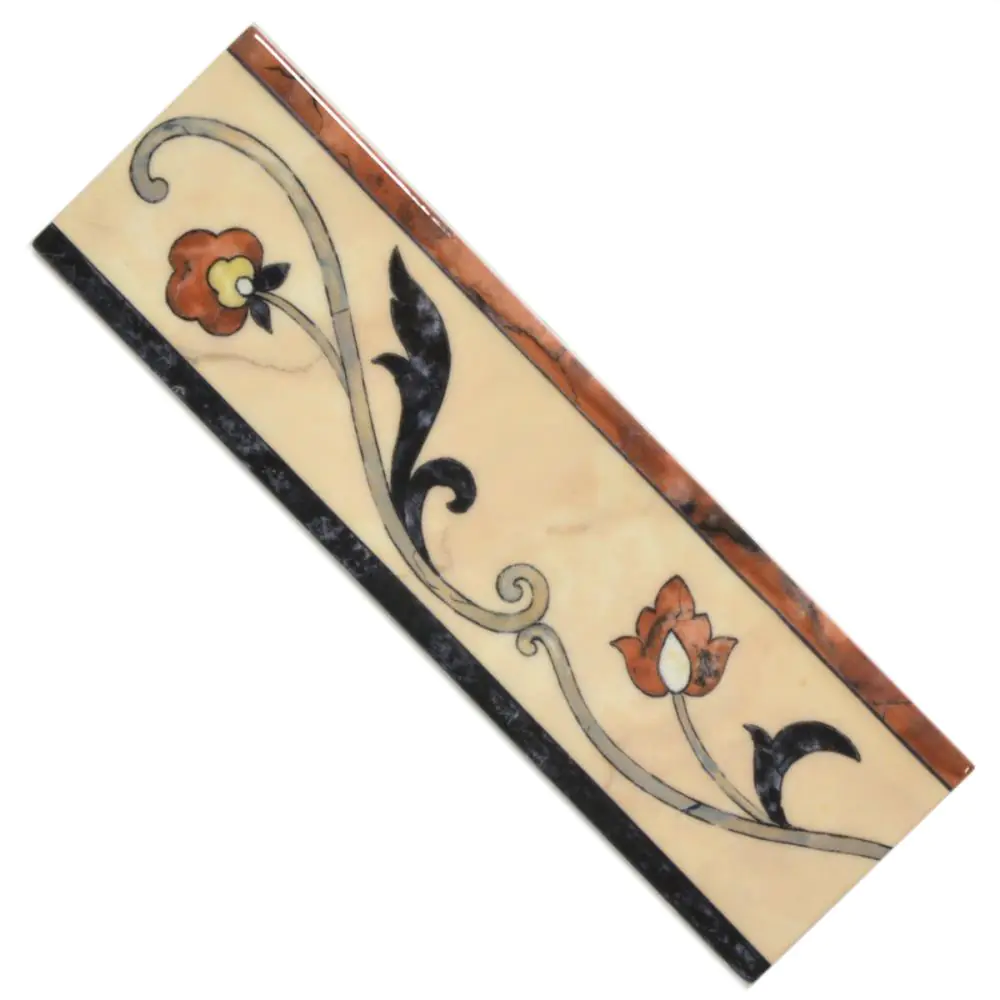 Bordüre Villeroy & Boch 1456 TL61 Palazzo Vecchio rot beige schwarz 7,5x25 cm I.Sorte Bordüre Villeroy & Boch 1456 TL61 Palazzo Vecchio rot beige schwarz 7,5x25 cm I.Sorte