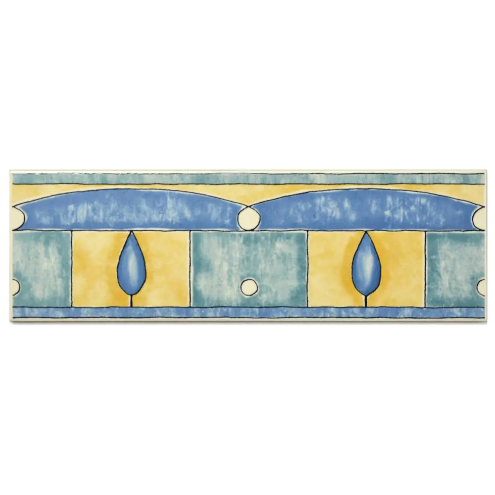 Bordüre CFA Nr.202 641856011 Aitena blau gelb grün 10x31 cm Bordüre CFA Nr.202 641856011 Aitena blau gelb grün 10x31 cm