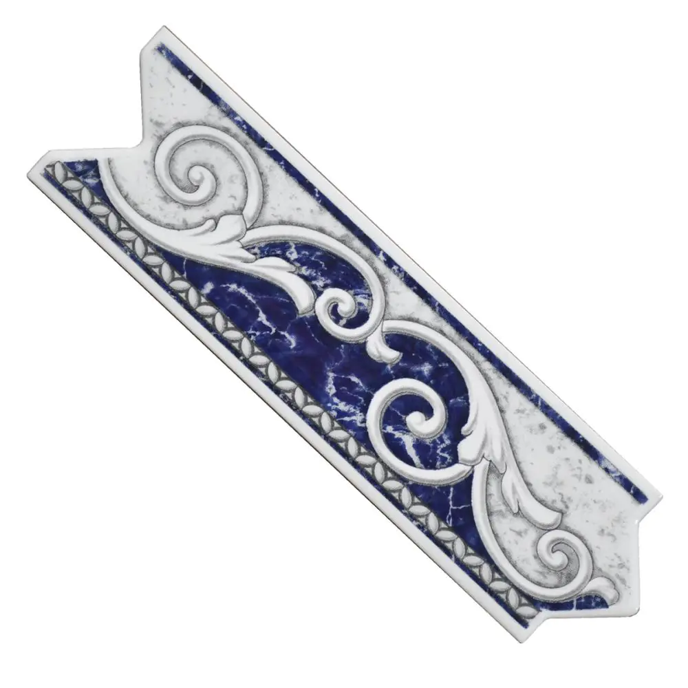 Bordüre Nr.670 azul blau Floral Antik 6x20 cm