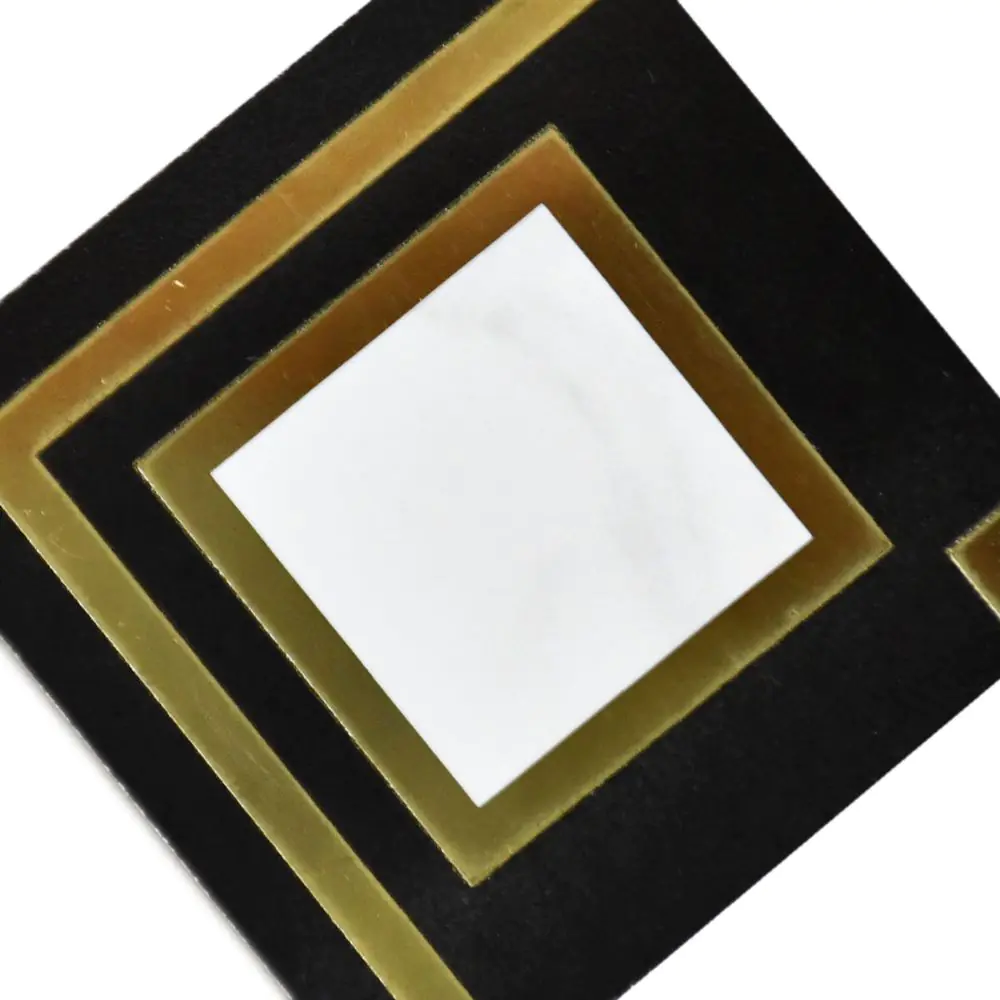 Bordürenecke Villeroy & Boch 1426 MKE4 Victorian diamond schwarz weiß gold 7,5x7,5 cm I. Sorte