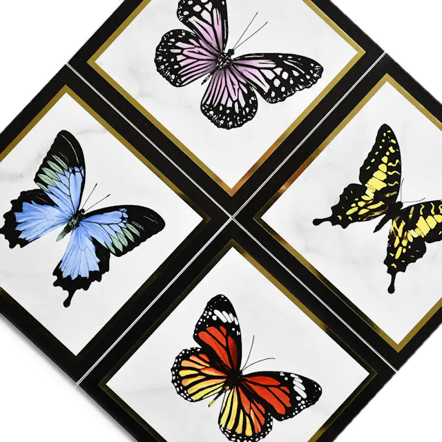 Wandfliese Dekor Villeroy & Boch 1222 MK0C black-white mehrfarbig Victorian 20x20 cm I.Sorte